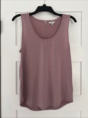 Casual Scoop Neck Tank Top - Mauve Pink